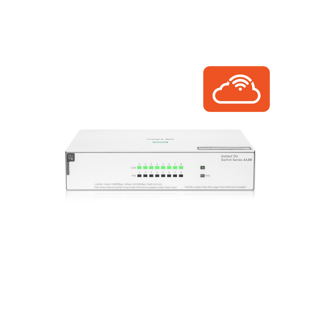 HPE Networking Instant On 1430 8p Gigabit CL4 PoE 64W Switch (R8R46A)